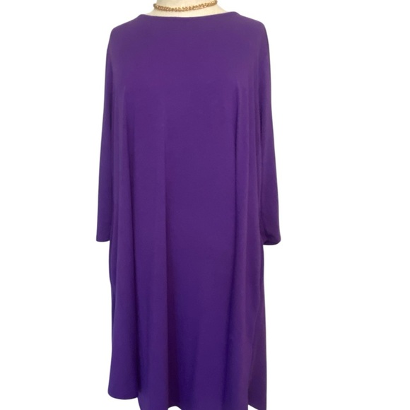 Zenana Purple Long Sleeve Dress - Picture 1 of 8